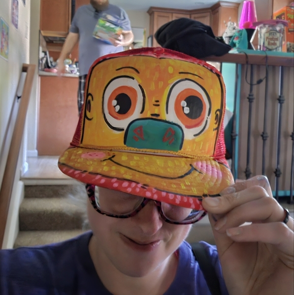 Accessories - Colorful One Of A Kind Hand Painted Monkey Cap